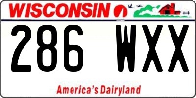 WI license plate 286WXX