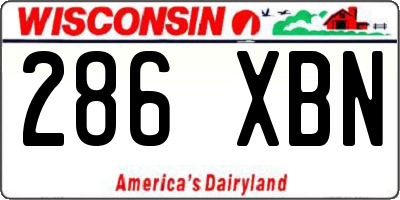 WI license plate 286XBN