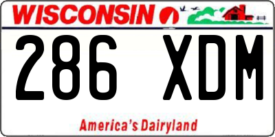 WI license plate 286XDM