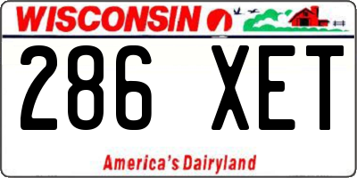 WI license plate 286XET