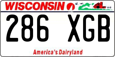 WI license plate 286XGB