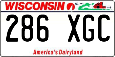 WI license plate 286XGC