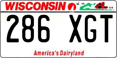 WI license plate 286XGT