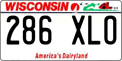 WI license plate 286XLO