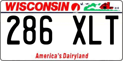 WI license plate 286XLT