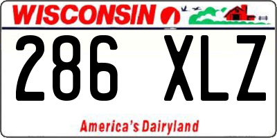 WI license plate 286XLZ