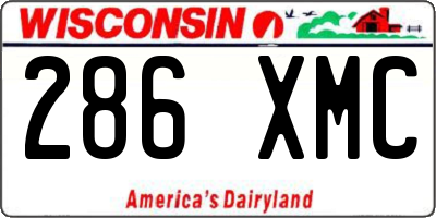 WI license plate 286XMC