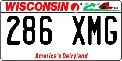 WI license plate 286XMG