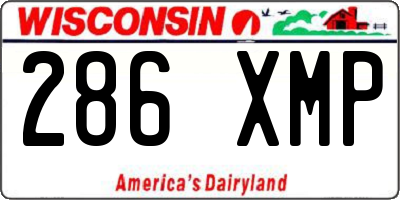 WI license plate 286XMP