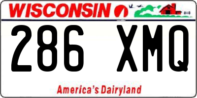 WI license plate 286XMQ