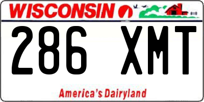 WI license plate 286XMT