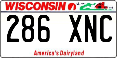 WI license plate 286XNC