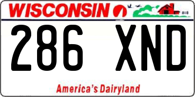 WI license plate 286XND