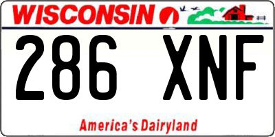 WI license plate 286XNF