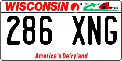 WI license plate 286XNG