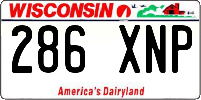 WI license plate 286XNP