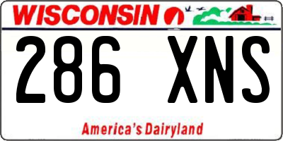 WI license plate 286XNS