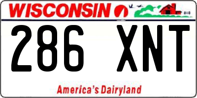 WI license plate 286XNT