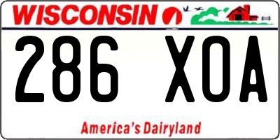 WI license plate 286XOA