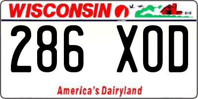 WI license plate 286XOD
