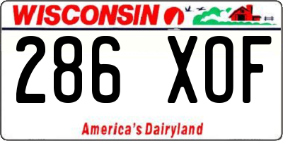 WI license plate 286XOF