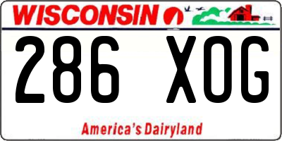 WI license plate 286XOG