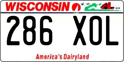 WI license plate 286XOL
