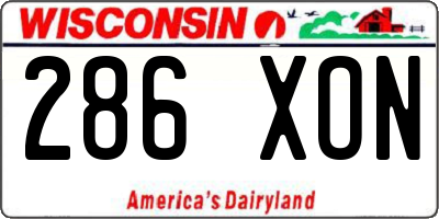 WI license plate 286XON