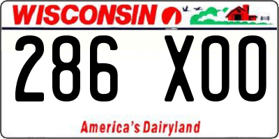 WI license plate 286XOO