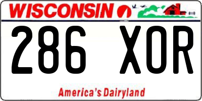 WI license plate 286XOR