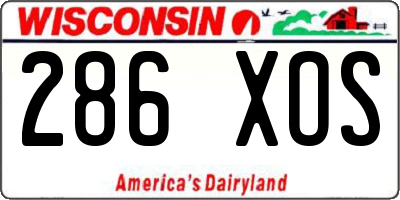 WI license plate 286XOS