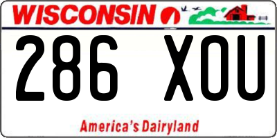 WI license plate 286XOU