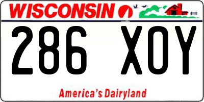 WI license plate 286XOY
