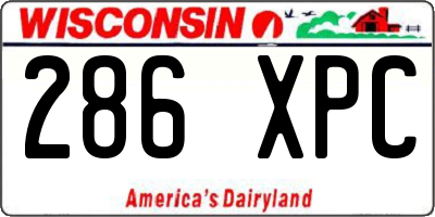 WI license plate 286XPC