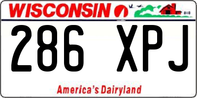 WI license plate 286XPJ
