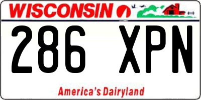 WI license plate 286XPN