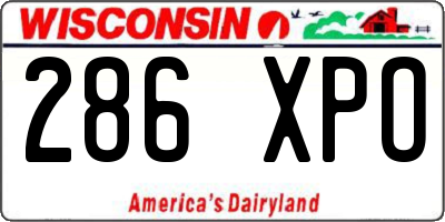 WI license plate 286XPO