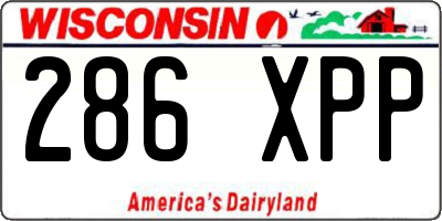 WI license plate 286XPP