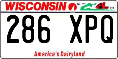 WI license plate 286XPQ