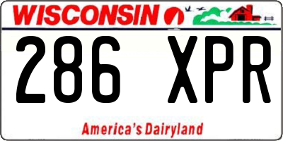 WI license plate 286XPR