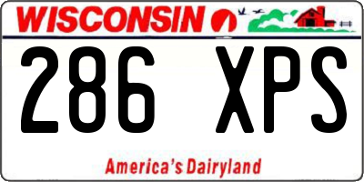 WI license plate 286XPS