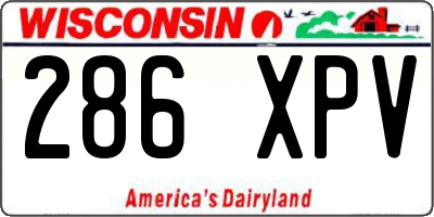 WI license plate 286XPV
