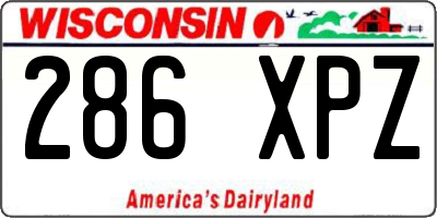 WI license plate 286XPZ