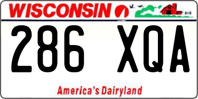 WI license plate 286XQA