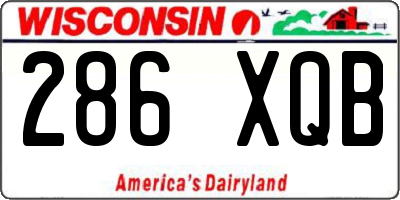 WI license plate 286XQB
