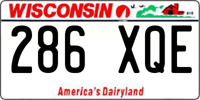 WI license plate 286XQE