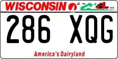 WI license plate 286XQG