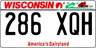 WI license plate 286XQH