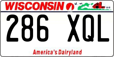 WI license plate 286XQL