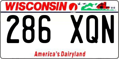 WI license plate 286XQN